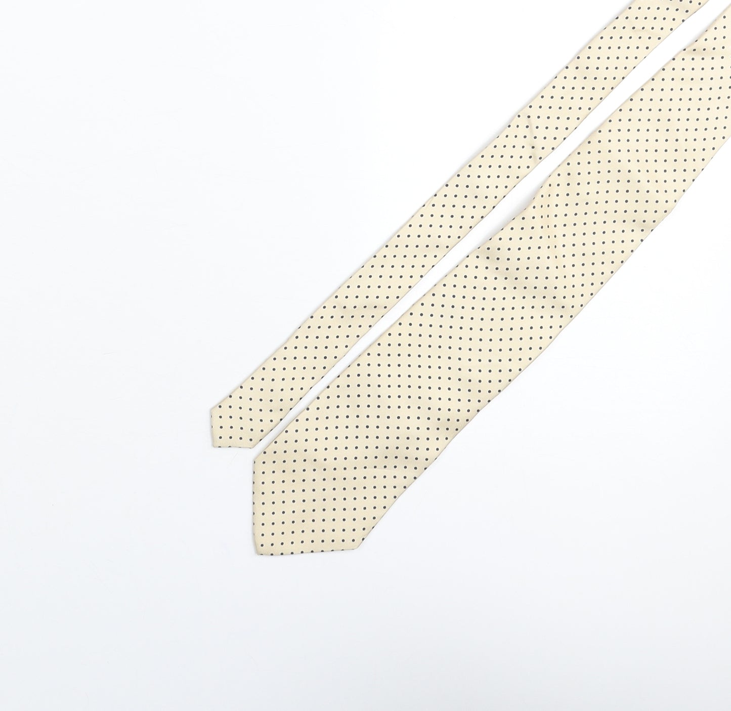 Frangi Mens Beige Polka Dot Silk Pointed Tie One Size