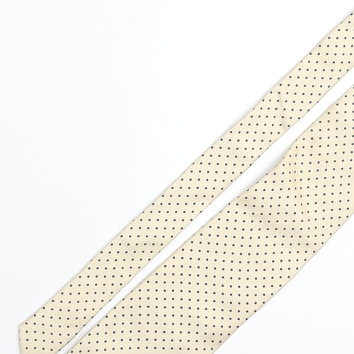 Frangi Mens Beige Polka Dot Silk Pointed Tie One Size