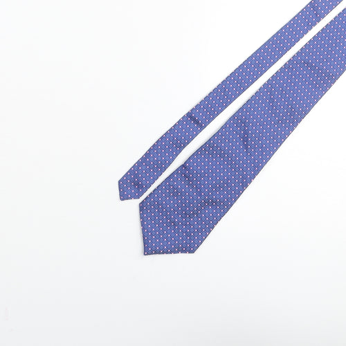 Osborne Mens Blue Plaids & Checks Silk Pointed Tie One Size