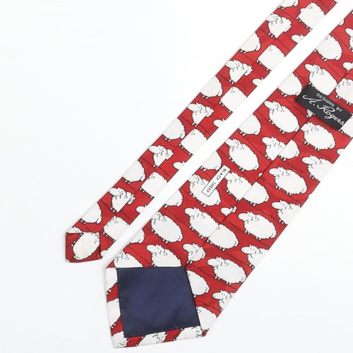 A. Rogers Mens Multicoloured Geometric Polyester Pointed Tie One Size - Sheep Print