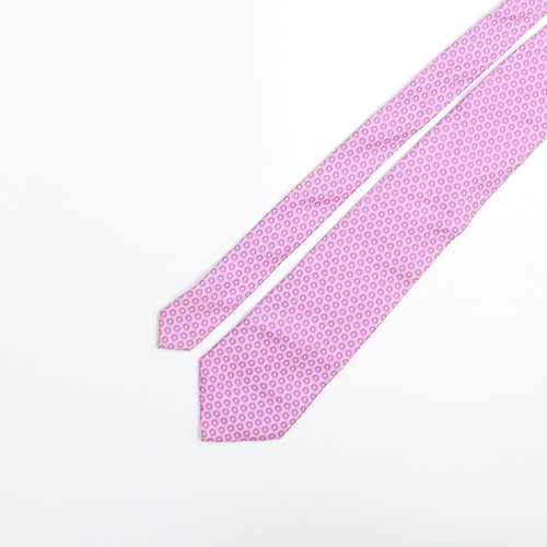 John Lewis Mens Pink Geometric Silk Pointed Tie One Size