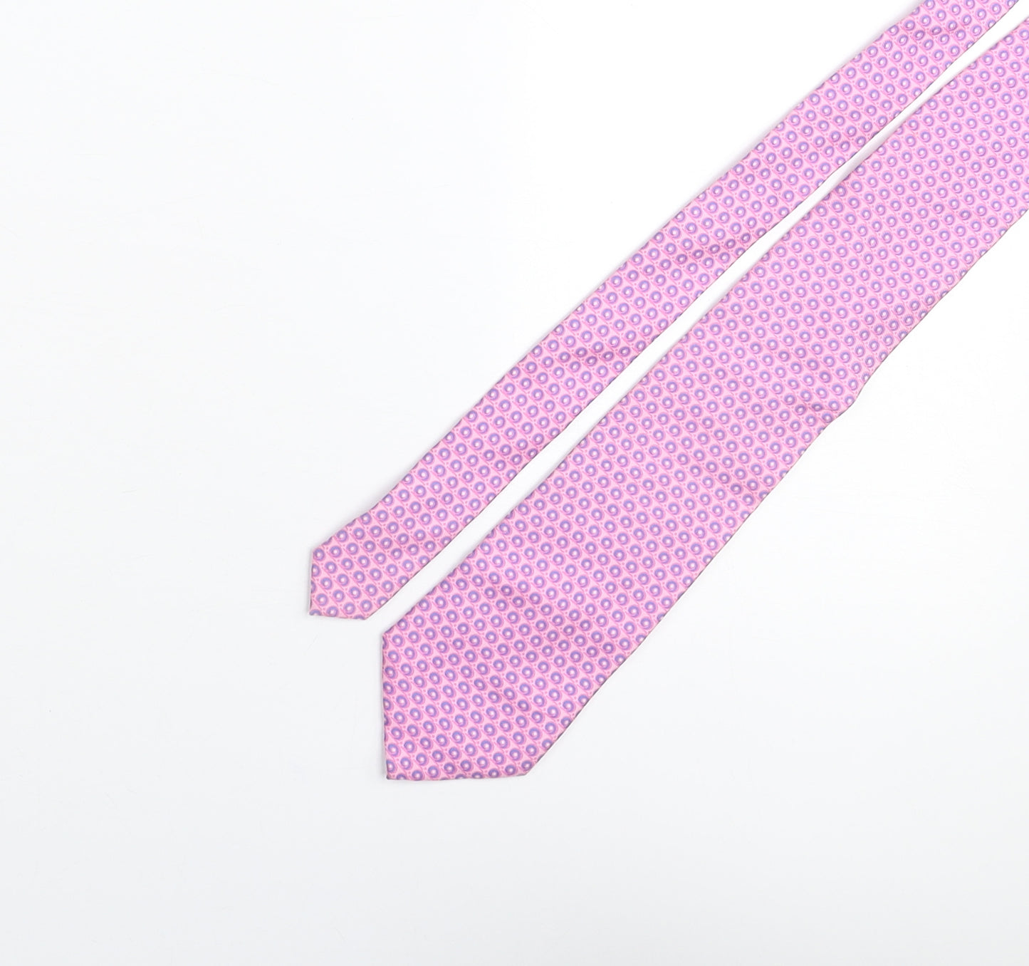 John Lewis Mens Pink Geometric Silk Pointed Tie One Size