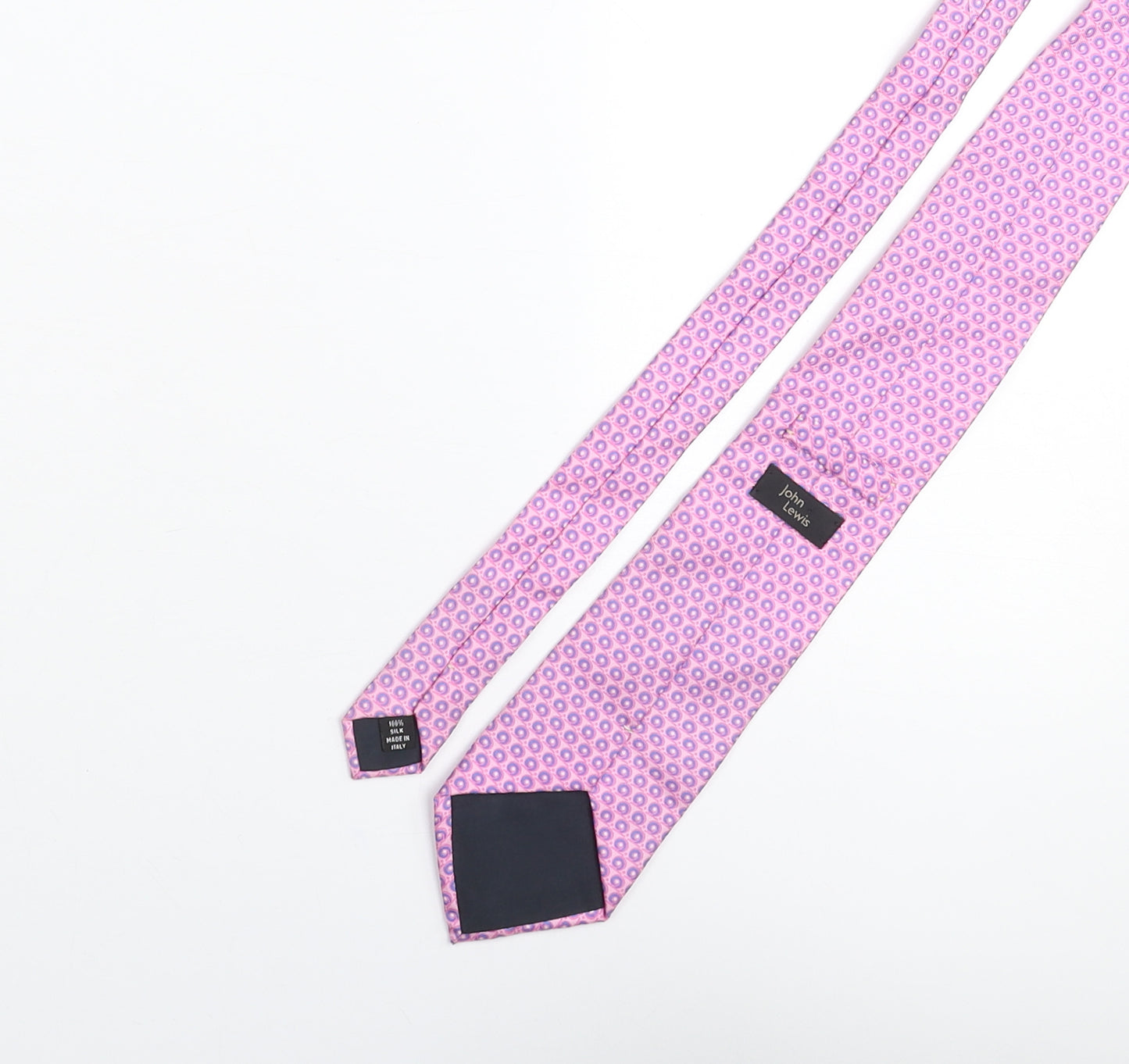 John Lewis Mens Pink Geometric Silk Pointed Tie One Size