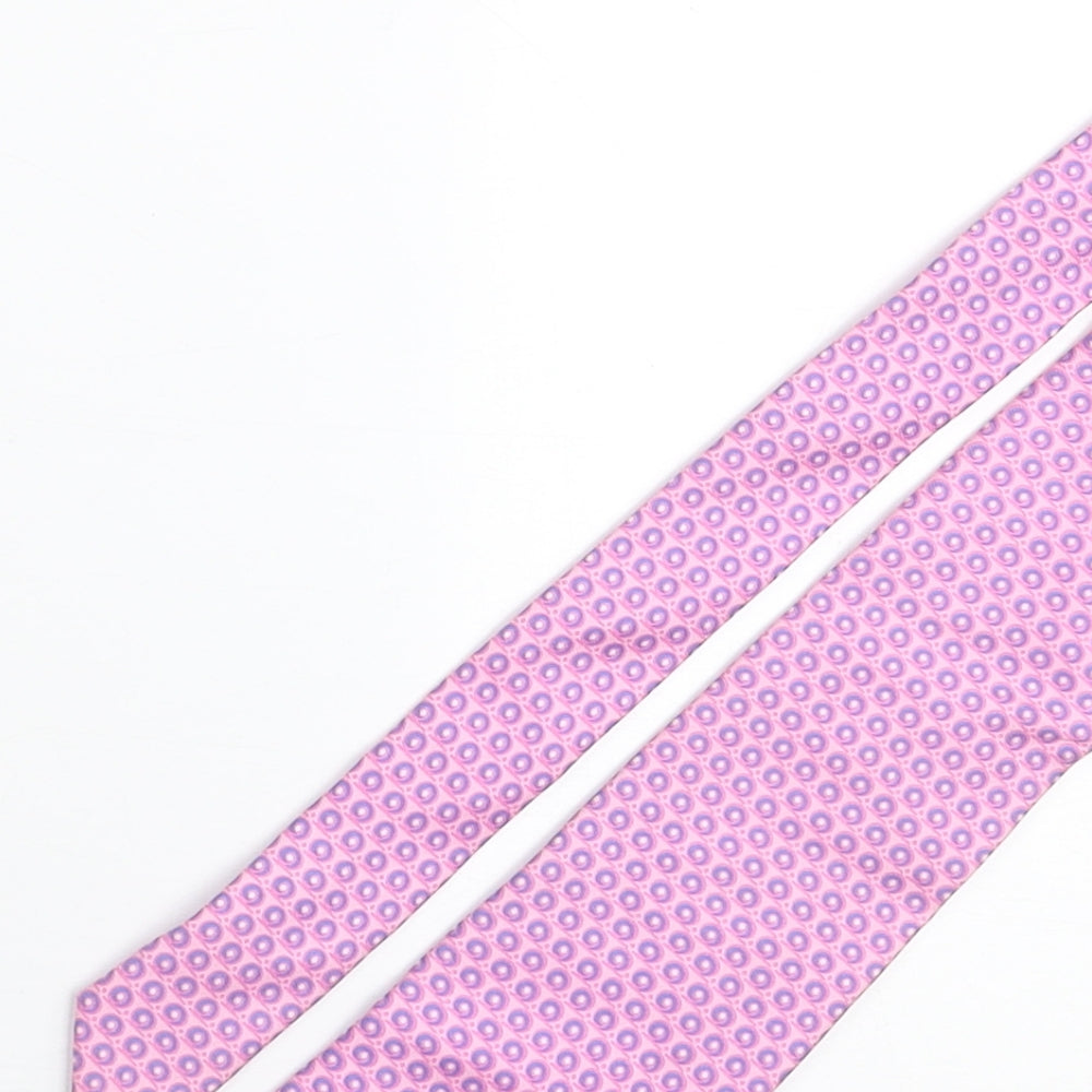 John Lewis Mens Pink Geometric Silk Pointed Tie One Size
