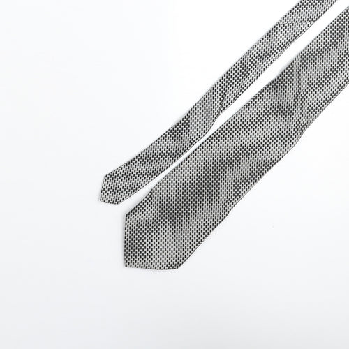 Frazer Mens Grey Geometric Silk Pointed Tie One Size
