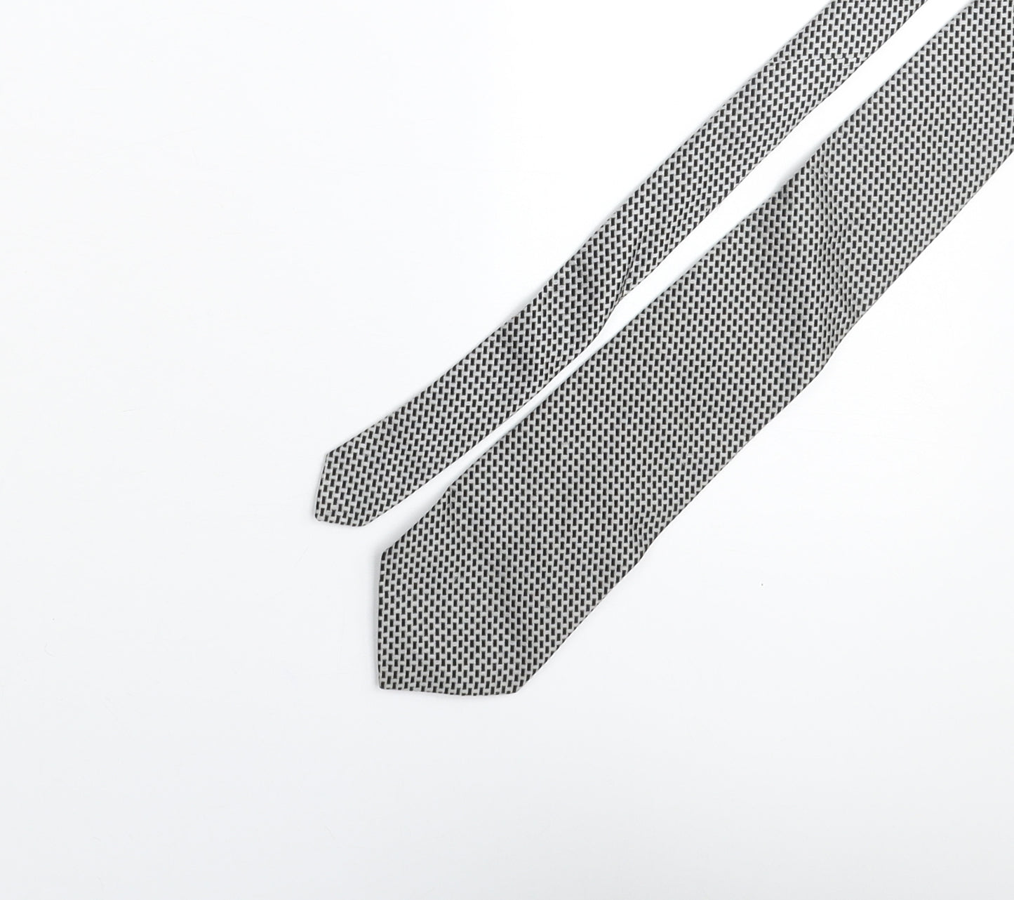Frazer Mens Grey Geometric Silk Pointed Tie One Size