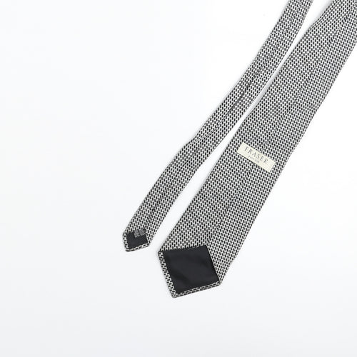 Frazer Mens Grey Geometric Silk Pointed Tie One Size