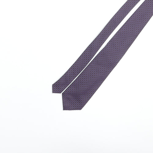 McQuillans Mens Purple Geometric Polyester Pointed Tie One Size - Cricle