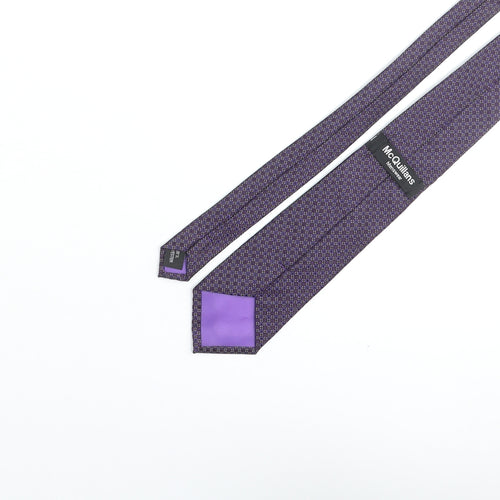 McQuillans Mens Purple Geometric Polyester Pointed Tie One Size - Cricle