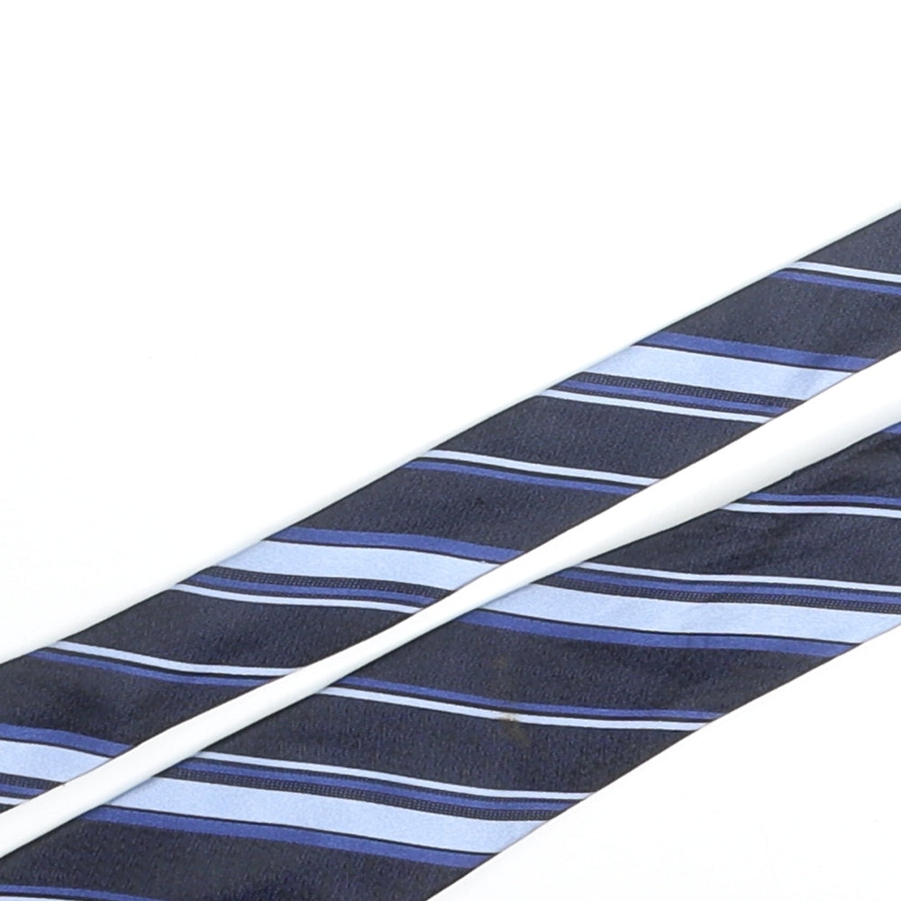 Ben Sherman Mens Blue Striped Silk Pointed Tie One Size