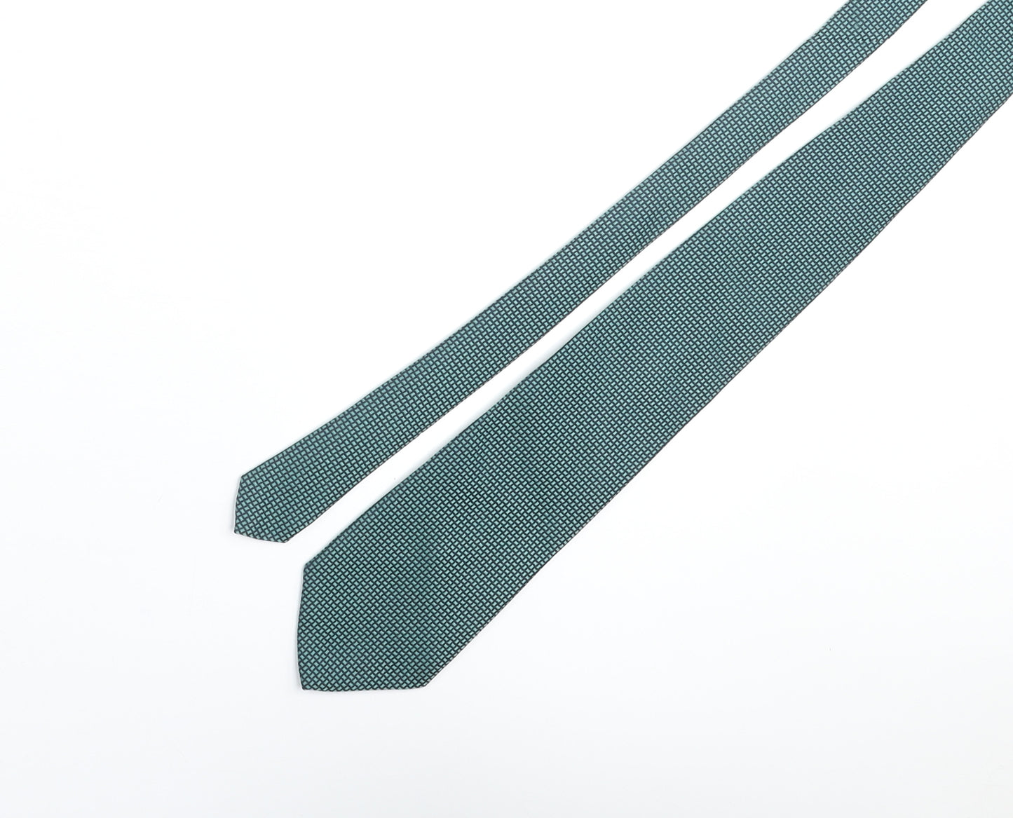 Greenwoods Mens Green Geometric Polyester Pointed Tie One Size