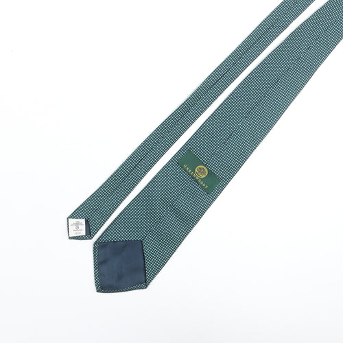 Greenwoods Mens Green Geometric Polyester Pointed Tie One Size
