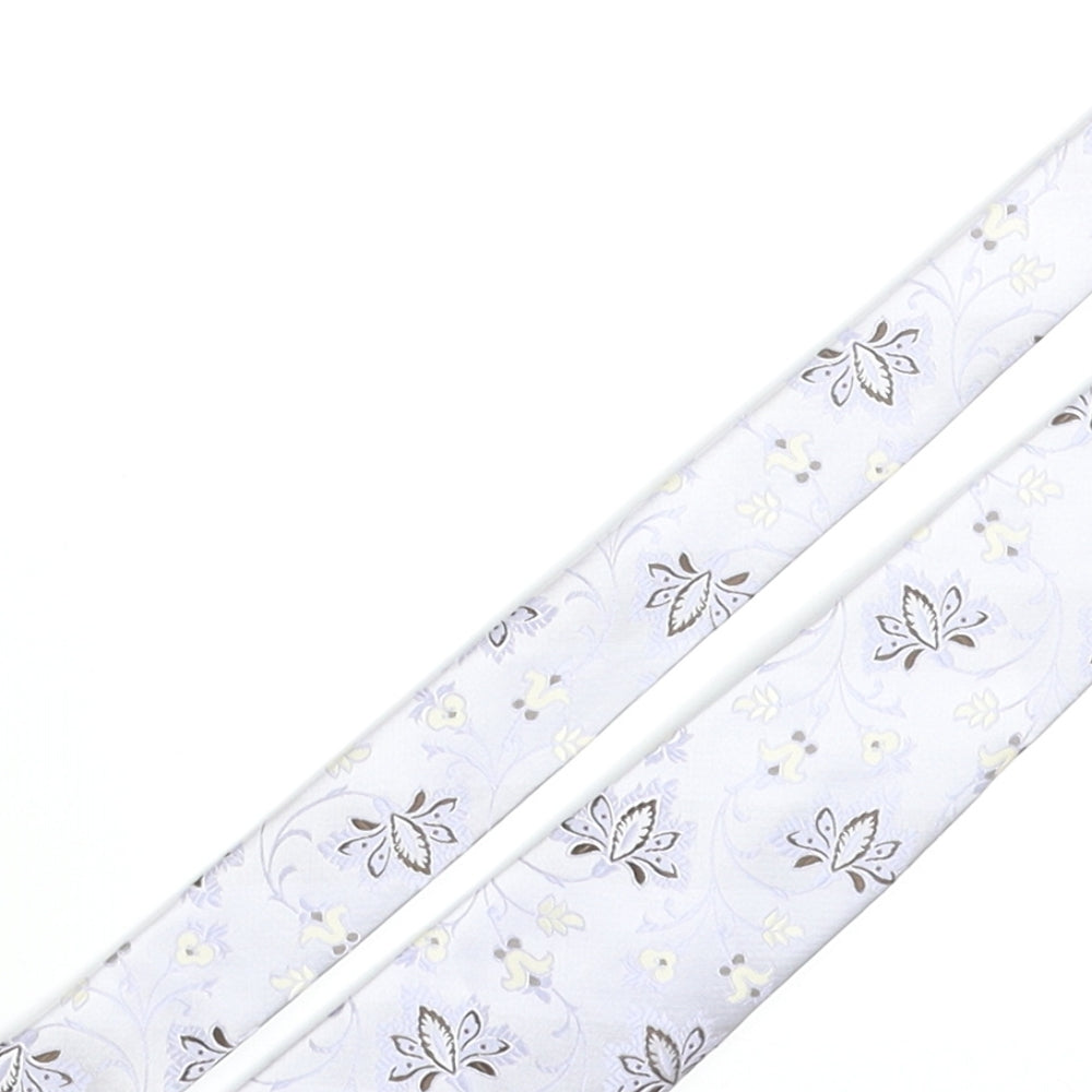 Baumer Mens Purple Floral Polyester Pointed Tie One Size