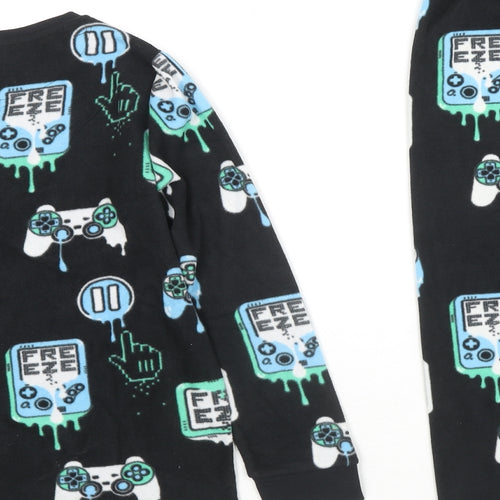 Marks and Spencer Boys Black Geometric Polyester Pyjama Set Size 11-12 Years Pullover - Gamer Freeze