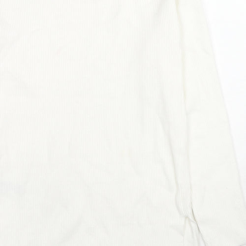 Marks and Spencer Womens White Round Neck Viscose Pullover Jumper Size S