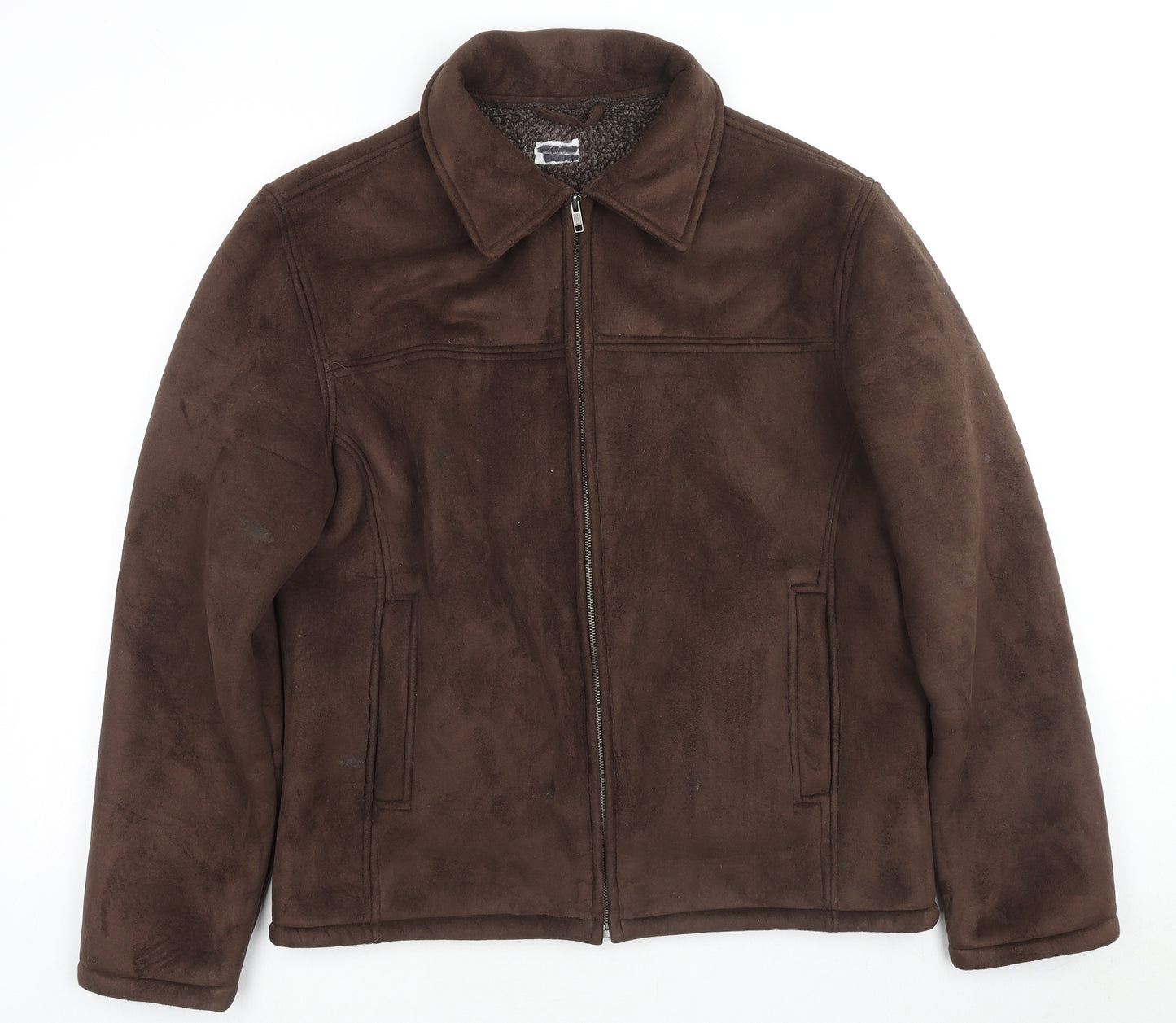 BHS Mens Brown Jacket Coat Size L Zip