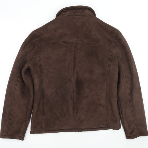 BHS Mens Brown Jacket Coat Size L Zip