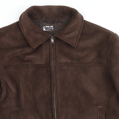 BHS Mens Brown Jacket Coat Size L Zip