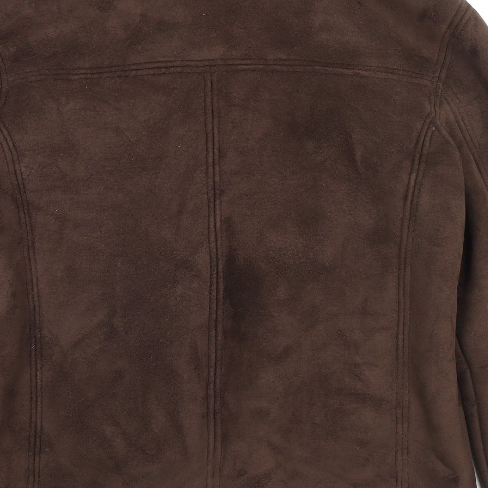 BHS Mens Brown Jacket Coat Size L Zip