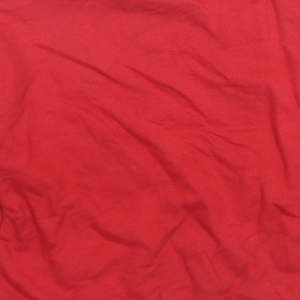 Marks and Spencer Boys Red Cotton Pullover Sweatshirt Size 6-7 Years Pullover - Merry Christmas Reindeer