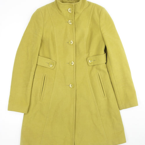 Wallis Womens Green Pea Coat Coat Size 10 Button