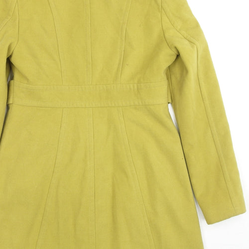 Wallis Womens Green Pea Coat Coat Size 10 Button