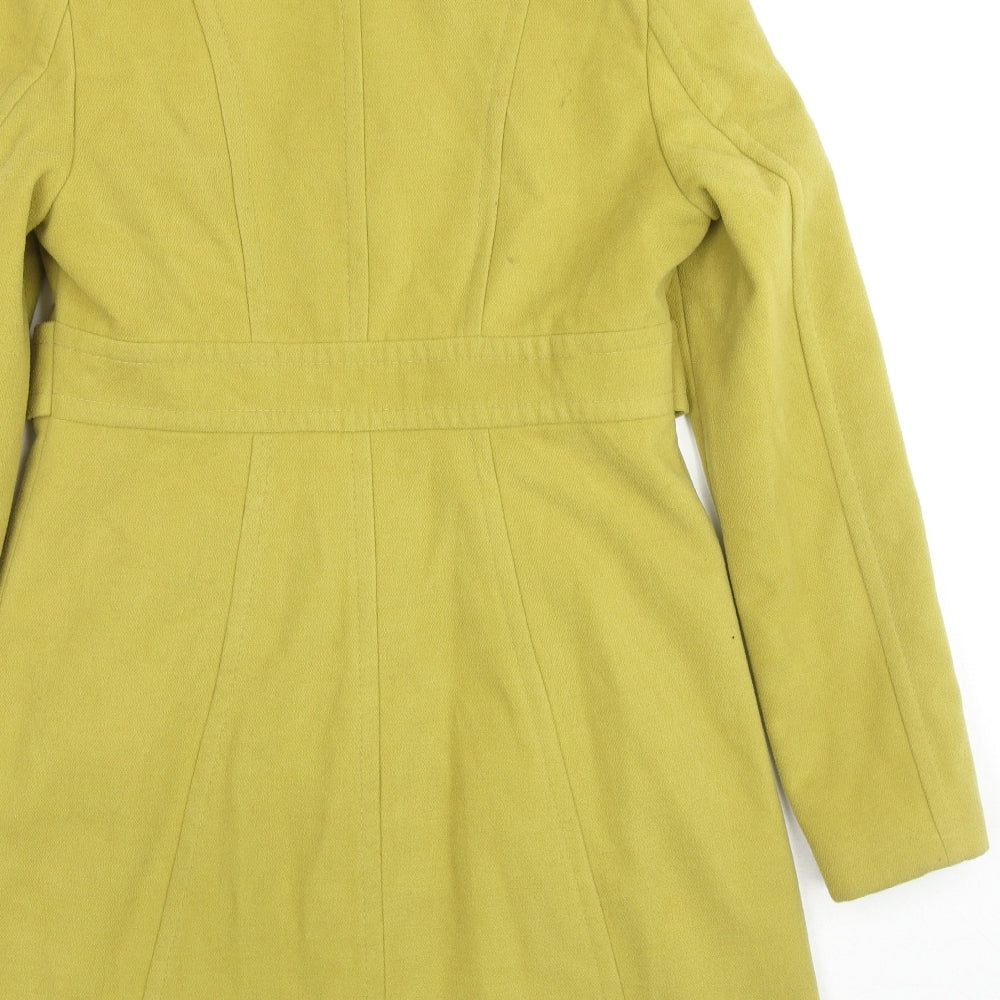 Wallis Womens Green Pea Coat Coat Size 10 Button