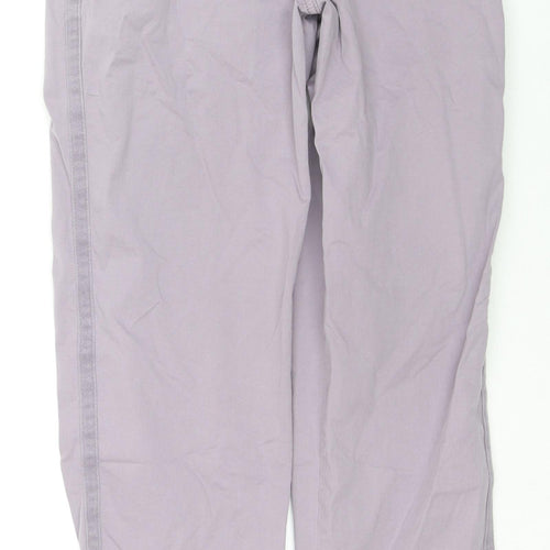 Marks and Spencer Womens Purple Cotton Trousers Size 6 L29 in Regular Zip
