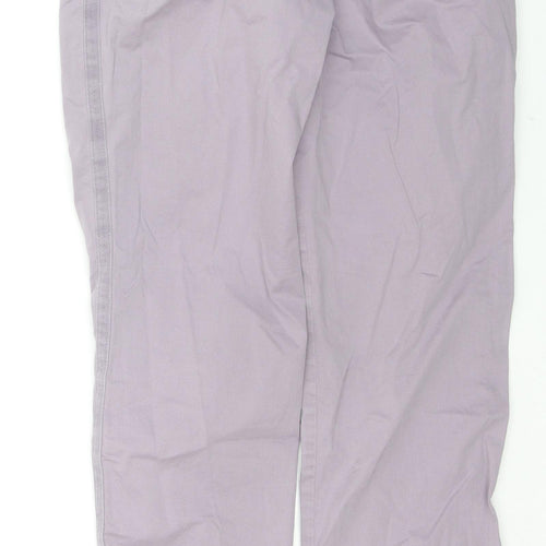 Marks and Spencer Womens Purple Cotton Trousers Size 6 L29 in Regular Zip