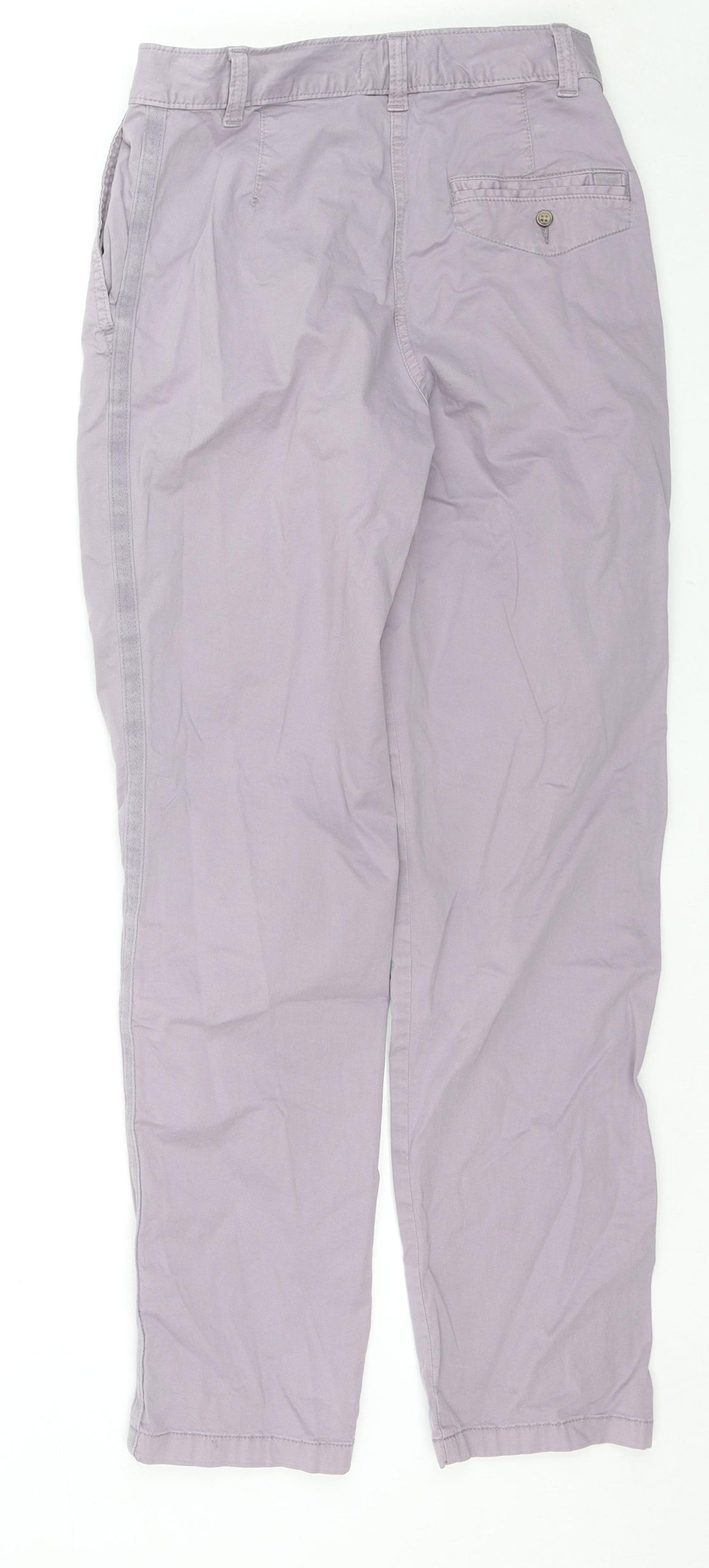 Marks and Spencer Womens Purple Cotton Trousers Size 6 L29 in Regular Zip