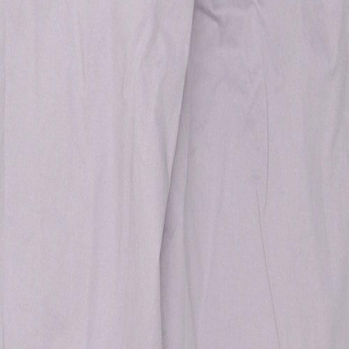 Marks and Spencer Womens Purple Cotton Trousers Size 6 L29 in Regular Zip