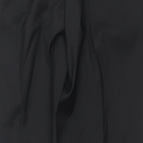 Marks and Spencer Mens Black Polyester Trousers Size 38 in L31 in Regular Zip