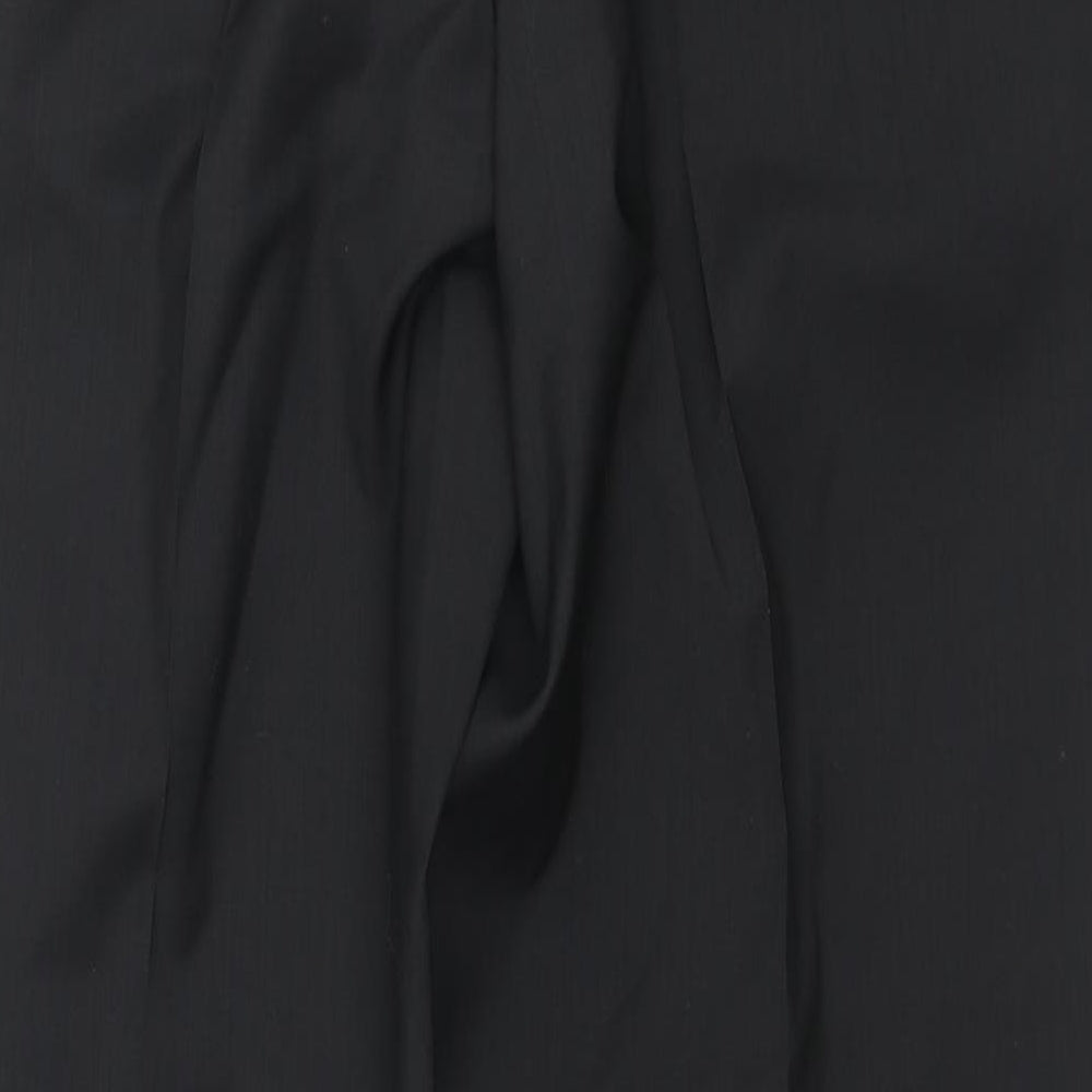 Marks and Spencer Mens Black Polyester Trousers Size 38 in L31 in Regular Zip