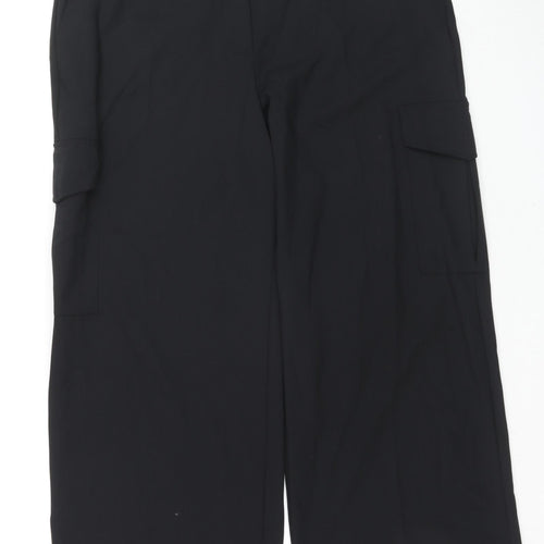 Marks and Spencer Womens Black Polyester Cargo Trousers Size 18 L31 in Regular Zip