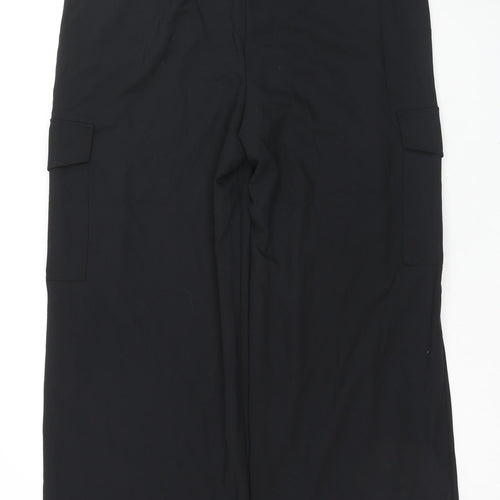 Marks and Spencer Womens Black Polyester Cargo Trousers Size 18 L31 in Regular Zip