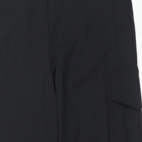 Marks and Spencer Womens Black Polyester Cargo Trousers Size 18 L31 in Regular Zip