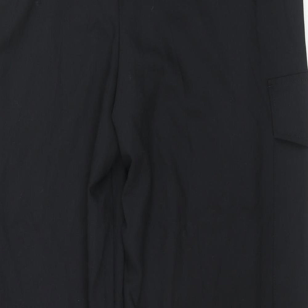Marks and Spencer Womens Black Polyester Cargo Trousers Size 18 L31 in Regular Zip