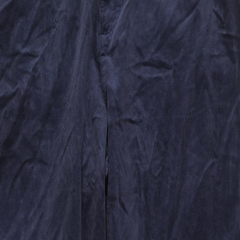 Marks and Spencer Womens Blue Cotton Trousers Size 22 L29 in Regular Zip