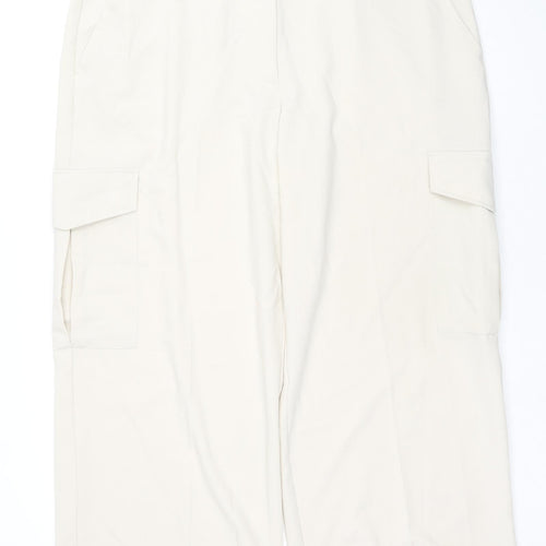 Marks and Spencer Womens Beige Polyester Trousers Size 20 L28 in Regular Zip