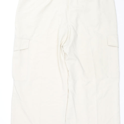 Marks and Spencer Womens Beige Polyester Trousers Size 20 L28 in Regular Zip