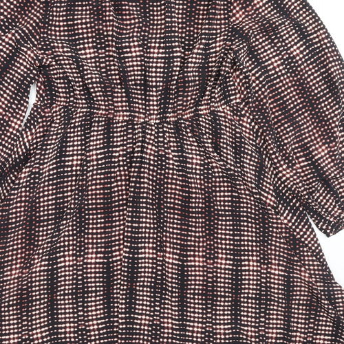 Per Una Womens Multicoloured Geometric Polyester Trapeze & Swing Size 12 V-Neck Pullover