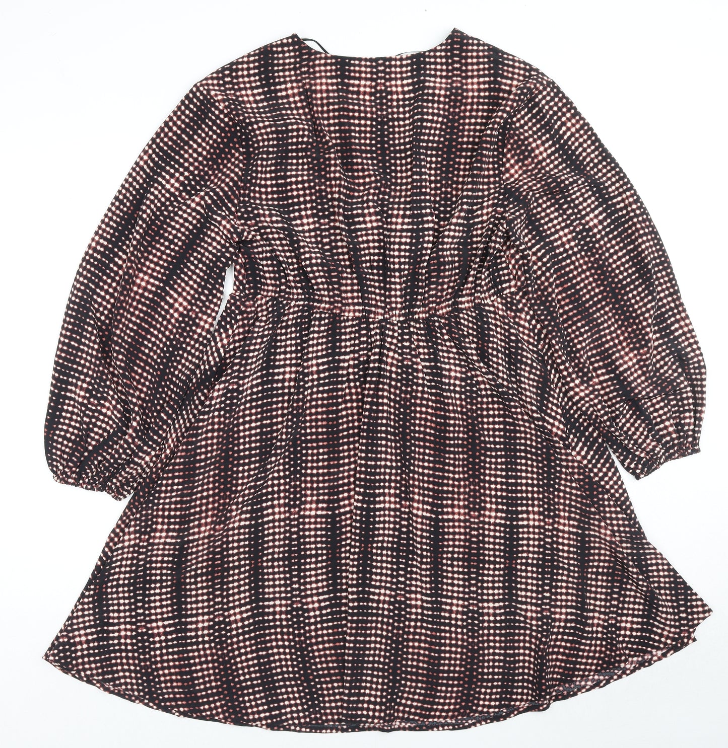 Marks and Spencer Womens Multicoloured Geometric Polyester Trapeze & Swing Size 10 V-Neck Pullover