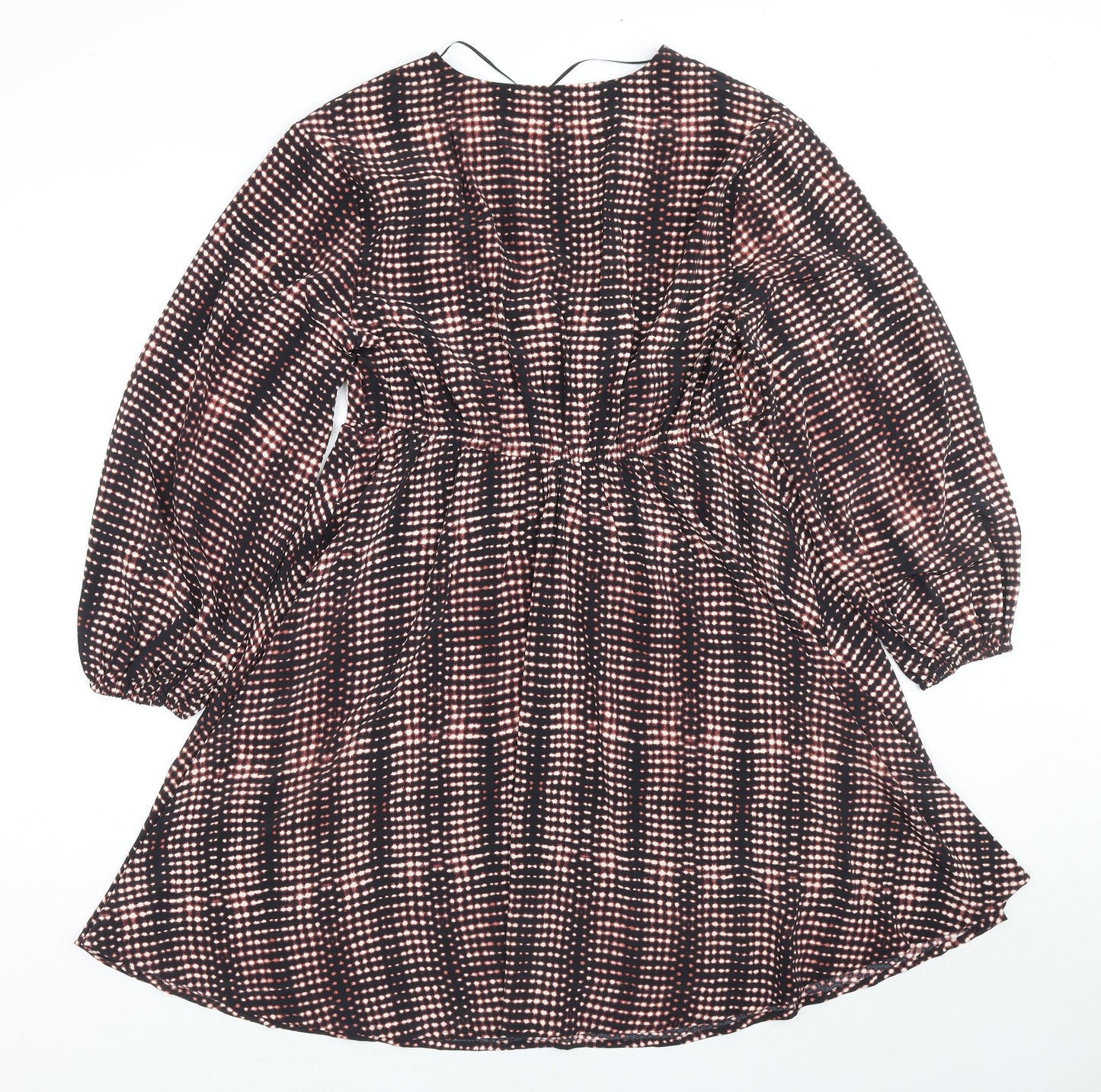 Marks and Spencer Womens Multicoloured Geometric Polyester Trapeze & Swing Size 12 V-Neck Pullover