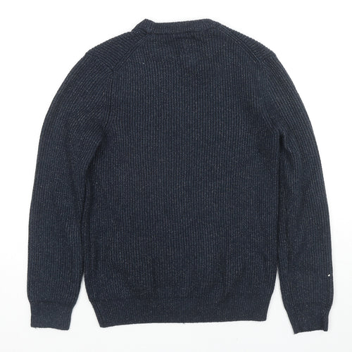 Marks and Spencer Womens Blue Round Neck Polyamide Pullover Jumper Size S
