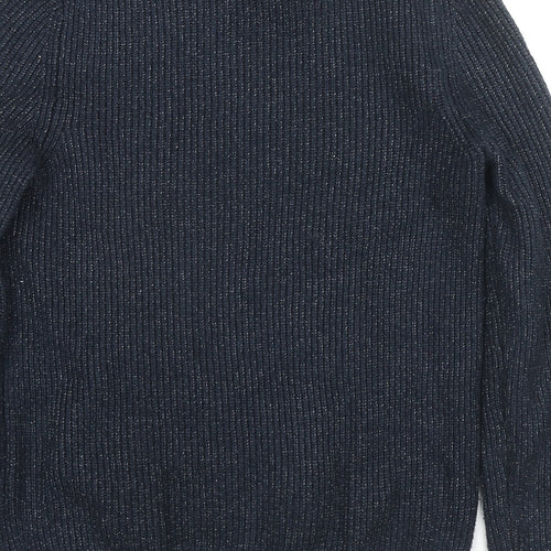Marks and Spencer Womens Blue Round Neck Polyamide Pullover Jumper Size S