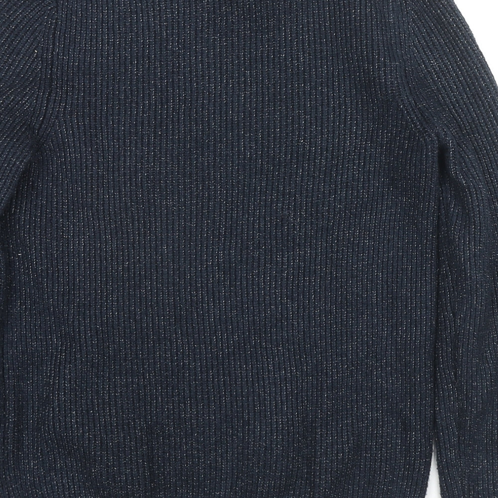 Marks and Spencer Womens Blue Round Neck Polyamide Pullover Jumper Size S
