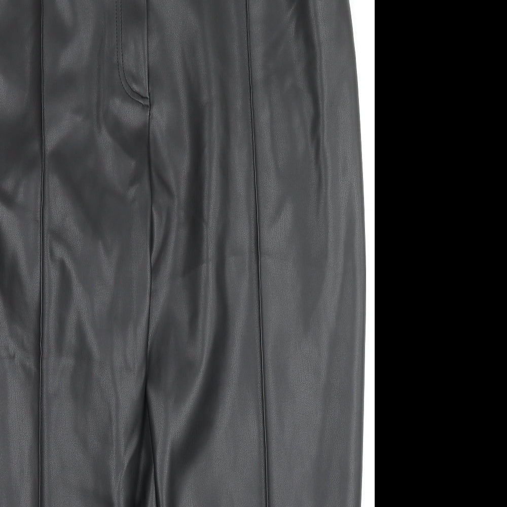 Marks and Spencer Womens Black Polyester Trousers Size 20 L23 in Regular Zip