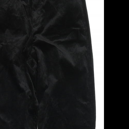 Marks and Spencer Womens Black Cotton Trousers Size 18 L26 in Regular Zip
