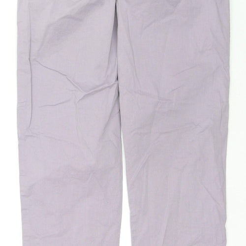 Marks and Spencer Womens Purple Cotton Trousers Size 6 L31 in Regular Zip