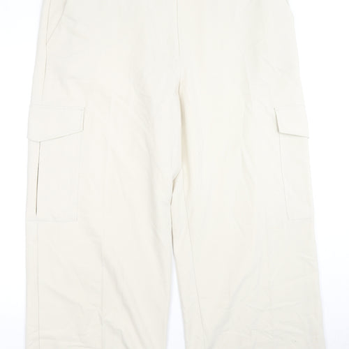 Marks and Spencer Womens Beige Polyester Cargo Trousers Size 20 L27 in Regular Zip